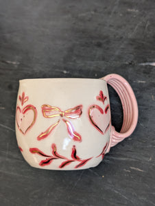 Gold and Pink Heart Mug