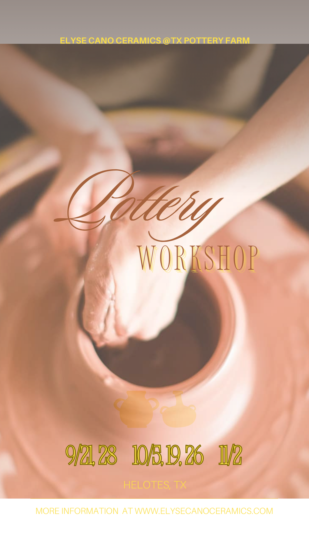 Beginner/Intermediate Wheel Throwing Class-Sundays Fall 2025