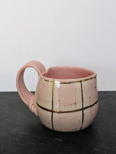 Pink Plaid Heart Mug