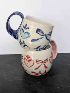 Gold and Pink Heart Mug